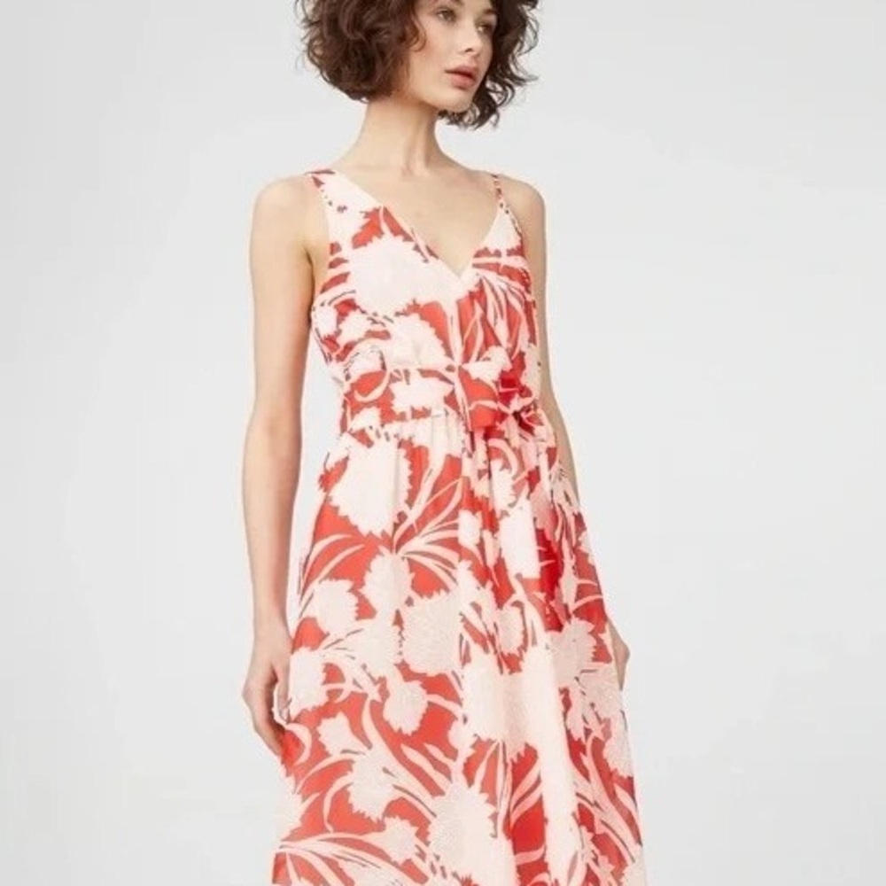 Club Monaco Nahala dress - Floral Print Women's Dress - Red and White